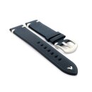 Easy-Klick Premium Rindleder Uhrenarmband Modell Galaxy blau 22 mm
