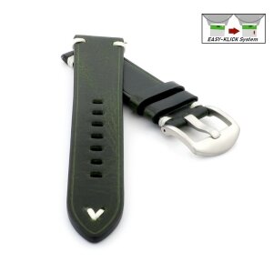 Easy-Klick Premium Rindleder Uhrenarmband Modell Galaxy grün 22 mm