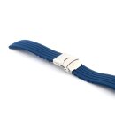 Silikon Uhrenarmband Modell Kreta denim-blau 18 mm, Faltschließe