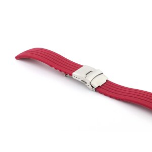 Silikon Uhrenarmband Modell Kreta rot 18 mm, Faltschließe