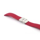 Silikon Uhrenarmband Modell Kreta rot 20 mm, Faltschließe