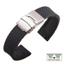 Easy-Klick Silikon Uhrenarmband Modell Mykonos schwarz 18 mm, Faltschließe