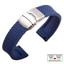 Easy-Klick Silikon Uhrenarmband Modell Mykonos blau 20 mm, Faltschließe