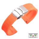 Easy-Klick Silikon Uhrenarmband Modell Mykonos orange 20 mm, Faltschließe