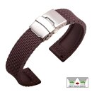 Easy-Klick Silikon Uhrenarmband Modell Mykonos mocca-braun 22 mm, Faltschließe