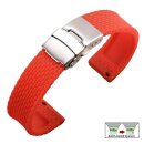 Easy-Klick Silikon Uhrenarmband Modell Mykonos rot 22 mm, Faltschließe