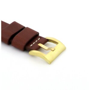 Massive Bronze Breitdornschließe Modell Aldo-E gold gebürstet, 20 mm