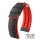 Hirsch Hybrid Silikon-Leder Uhrenarmband Modell Robby schwarz-rot 20 mm
