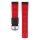 Hirsch Hybrid Silikon-Leder Uhrenarmband Modell Robby schwarz-rot 20 mm