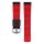 Hirsch Hybrid Silikon-Leder Uhrenarmband Modell Robby schwarz-rot 21 mm