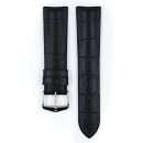 Hirsch Hybrid Alligator Silikon-Leder Uhrenarmband Modell Paul schwarz 18 mm