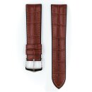 Hirsch Hybrid Alligator Silikon-Leder Uhrenarmband Modell Paul mahagoni 20 mm