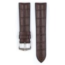 Hirsch Hybrid Alligator Silikon-Leder Uhrenarmband Modell Paul mocca 22 mm