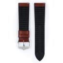 Hirsch Hybrid Alligator Silikon-Leder Uhrenarmband Modell Paul mahagoni 22 mm