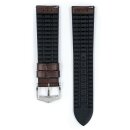 Hirsch Hybrid Alligator Silikon-Leder Uhrenarmband Modell Paul-XL mocca 20 mm