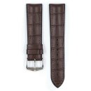 Hirsch Hybrid Alligator Silikon-Leder Uhrenarmband Modell Paul-XL mocca 20 mm