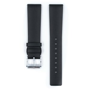 Hirsch Premium Kautschuk Uhrenarmband Modell Pure-L schwarz 20 mm