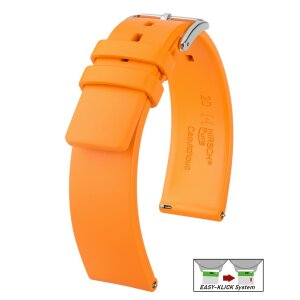Hirsch Premium Kautschuk Uhrenarmband Modell Pure-L orange 22 mm
