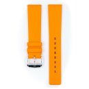 Hirsch Premium Kautschuk Uhrenarmband Modell Pure-L orange 22 mm