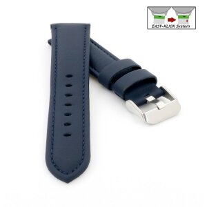 PIERO MAGLI Easy-Klick Kalbsleder Uhrenarmband Modell Selm blau-TiT 18 mm