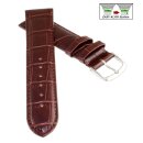 Feines Easy-Klick Alligator Leder Uhrenarmband Modell Lausanne-NL mocca-TiT 15 mm