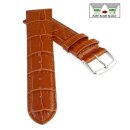 Feines Easy-Klick Alligator Leder Uhrenarmband Modell Lausanne-NL cognac-TiT 15 mm