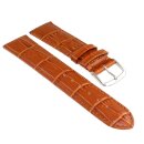 Feines Easy-Klick Alligator Leder Uhrenarmband Modell Lausanne-NL cognac-TiT 22 mm