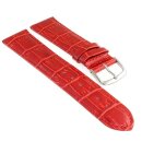 Feines Easy-Klick Alligator Leder Uhrenarmband Modell Lausanne-NL rot-TiT 21 mm