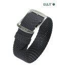 Eulit Perlon Durchzugs-Uhrenarmband Modell Baltic-poliert grau 20 mm