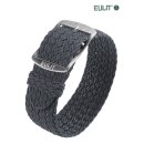 Eulit Perlon Durchzugs-Uhrenarmband Modell Atlantic-poliert grau 20 mm