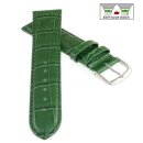 Feines Easy-Klick Alligator Leder Uhrenarmband Modell Lausanne-NL grün-TiT 15 mm