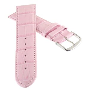 Feines Alligator Leder Uhrenarmband Modell Lausanne-NL rosa-TiT 16 mm