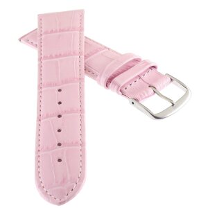 Feines Alligator Leder Uhrenarmband Modell Lausanne-NL rosa-TiT 22 mm
