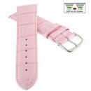 Feines Easy-Klick Alligator Leder Uhrenarmband Modell Lausanne-NL rosa-TiT 16 mm