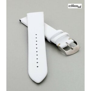 Diloy Saffiano-Leder Uhrenarmband Modell Saffiano weiß 20 mm