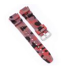 Camouflage Kautschuk Uhrenband Modell Caso-CA rot-mehrfarbig 18 mm, komp. Casio