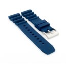Premium Silikon Diver Uhrenarmband Modell Spiro blau 20 mm