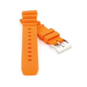 Premium Silikon Diver Uhrenarmband Modell Spiro orange 22 mm