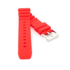 Premium Silikon Diver Uhrenarmband Modell Spiro rot 22 mm