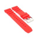 Premium Silikon Diver Uhrenarmband Modell Spiro rot 22 mm