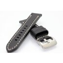 Soft Sattelleder Uhrenarmband Modell Rustica schwarz 24 mm handgen&auml;ht