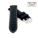 Easy-Klick Silikon Alligator-Kroko Uhrenarmband Modell Silikrok-XS schwarz-WN 20 mm