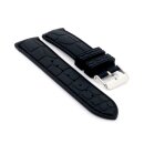 Easy-Klick Silikon Alligator-Kroko Uhrenarmband Modell Silikrok-XS schwarz-TiT 20 mm