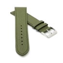 Feines flaches Kalbsleder Uhrenarmband Modell Kuba-XS oliv-grün 18 mm