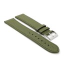 Feines flaches Easy-Klick Kalbsleder Uhrenarmband Modell Kuba-XS oliv-grün 18 mm