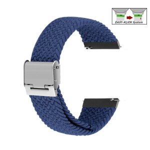 Elastic Easy-Klick Textil Uhrenarmband Modell Spotty blau 22 mm