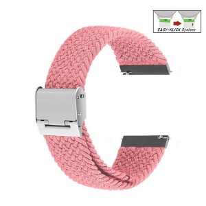 Elastic Easy-Klick Textil Uhrenarmband Modell Spotty rosa 22 mm