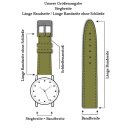 Retro Style Uhrenband - Sattelleder weiss 18 mm