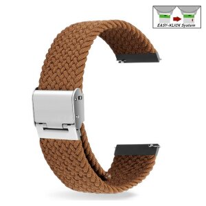 Elastic Easy-Klick Textil Uhrenarmband Modell Spotty hell-braun 20 mm