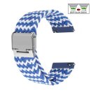 Elastic Easy-Klick Textil Uhrenarmband Modell Spotty blau-weiß 20 mm